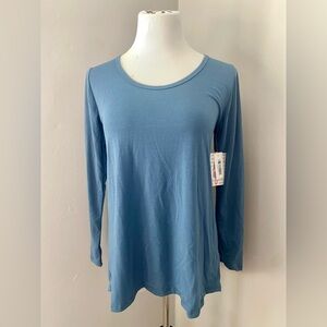 LuLaRoe Lynnae Long Sleeve Top NWT Solid Blue